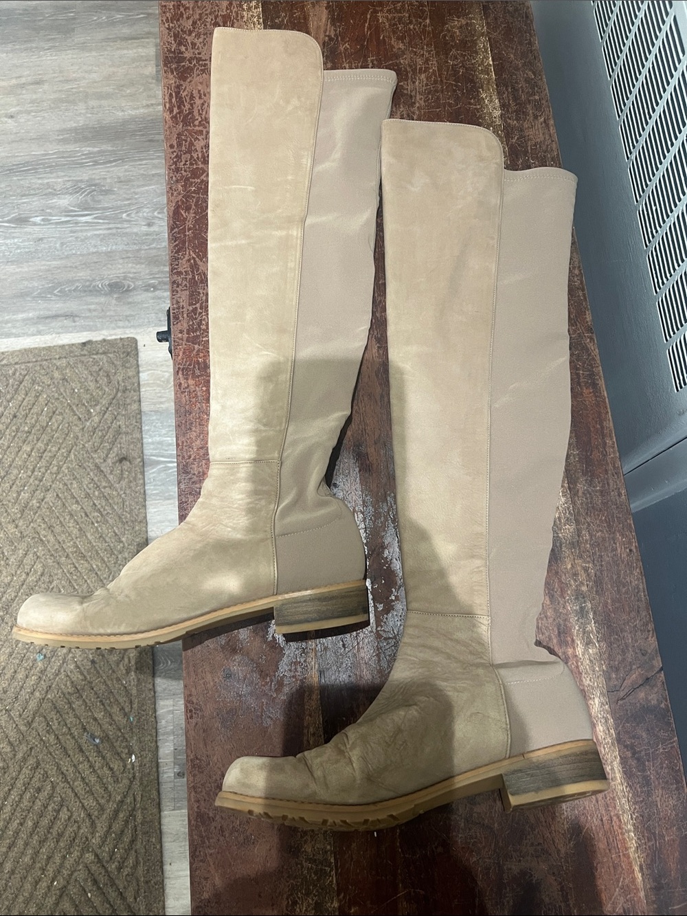 Tall Beige Over-the-Knee Women's Boots